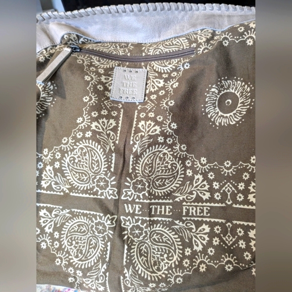 Free People Canyonlands Leather Kantha Bone Bead Large Boho Bag - Picture 16 of 16